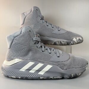 Adidas Pro Bounce 2019 Mens 10.5 10 1/2 Basketball Sneakers Gray White Camo High